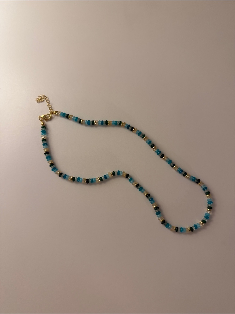 Turquoise Beaded Gold-Accent Necklace - Women Jewelry